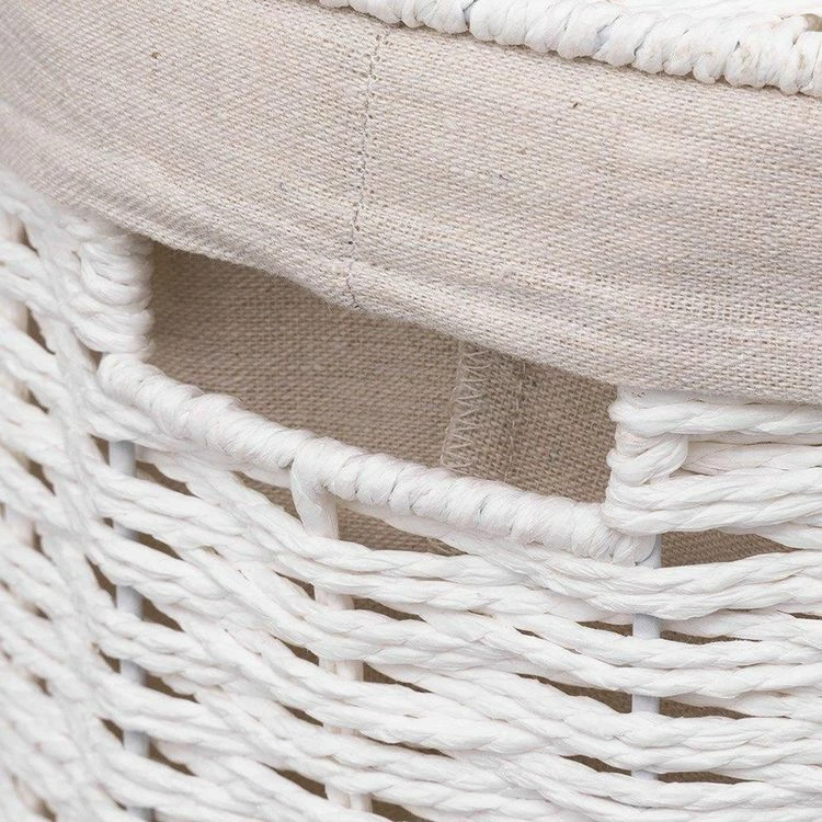 ATMOSPHERA Panier à Linge 40L Rond Costa Blanc 2 ATMOSPHERA Panier à Linge 40L Rond Costa Blanc – Image 2