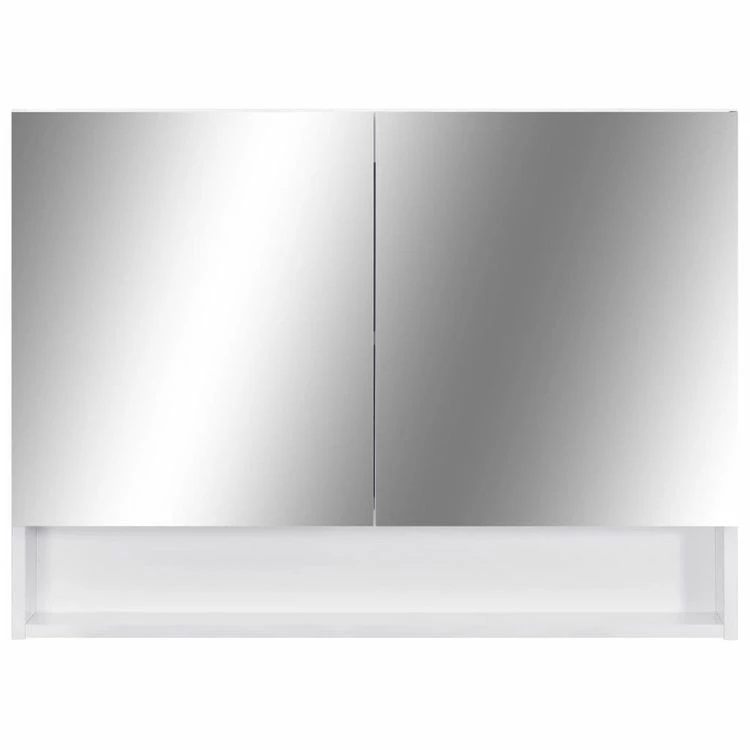 VIDAXL Armoire A Miroir De Salle De Bain LED Blanc 80x15x60 Cm MDF 4 VIDAXL Armoire A Miroir De Salle De Bain LED Blanc 80x15x60 Cm MDF – Image 4