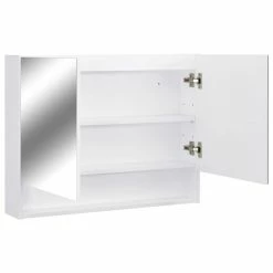 VIDAXL Armoire A Miroir De Salle De Bain LED Blanc 80x15x60 Cm MDF 10 VIDAXL Armoire A Miroir De Salle De Bain LED Blanc 80x15x60 Cm MDF -Paris Prix boutique B2CD 397