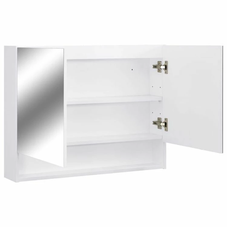 VIDAXL Armoire A Miroir De Salle De Bain LED Blanc 80x15x60 Cm MDF 5 VIDAXL Armoire A Miroir De Salle De Bain LED Blanc 80x15x60 Cm MDF – Image 5