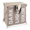 Wenko Panier à Linge Trio Top - 118 L. - 3 Compartiments - Taupe