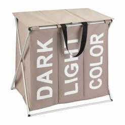 Wenko Panier à Linge Trio Top - 118 L. - 3 Compartiments - Taupe -Paris Prix boutique B2CD 3981