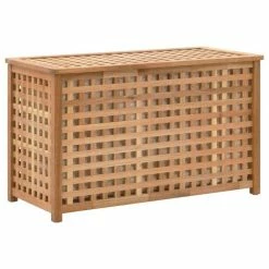 VIDAXL Coffre De Blanchisserie 77,5x37,5x46,5 Cm Bois Massif De Noyer