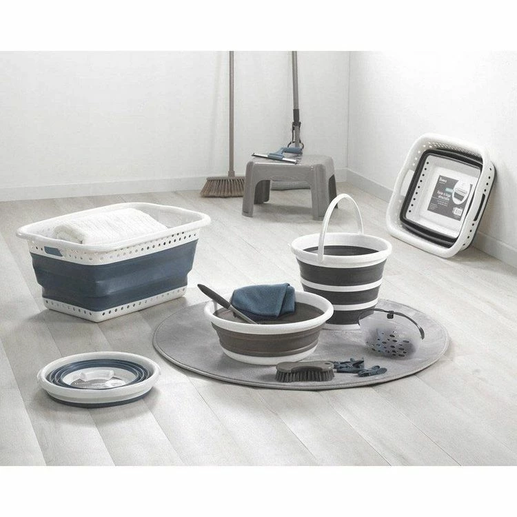 Homea Décoration Panier à Linge Rétractable Taupe 3 Homea Décoration Panier à Linge Rétractable Taupe – Image 3