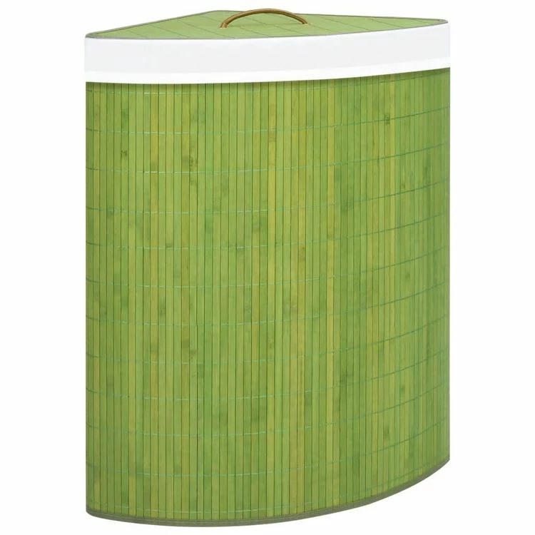 VIDAXL Panier A Linge D'angle Bambou Vert 60 L 1 VIDAXL Panier A Linge D'angle Bambou Vert 60 L