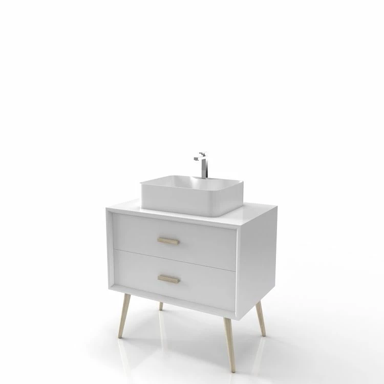 Aurlane MEUBLE SALLE DE BAIN SCANDINAVE BLANC 80 CM SUR PIEDS AVEC TIROIR ET VASQUE A POSER -NORDIK BASIS 80 2 Aurlane MEUBLE SALLE DE BAIN SCANDINAVE BLANC 80 CM SUR PIEDS AVEC TIROIR ET VASQUE A POSER -NORDIK BASIS 80 – Image 2