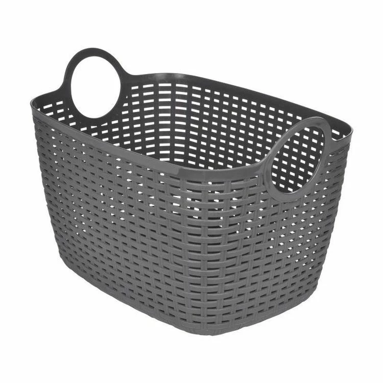 Paris Prix Panier à Linge Arrondi Tressé 30L Gris 1 Paris Prix Panier à Linge Arrondi Tressé 30L Gris