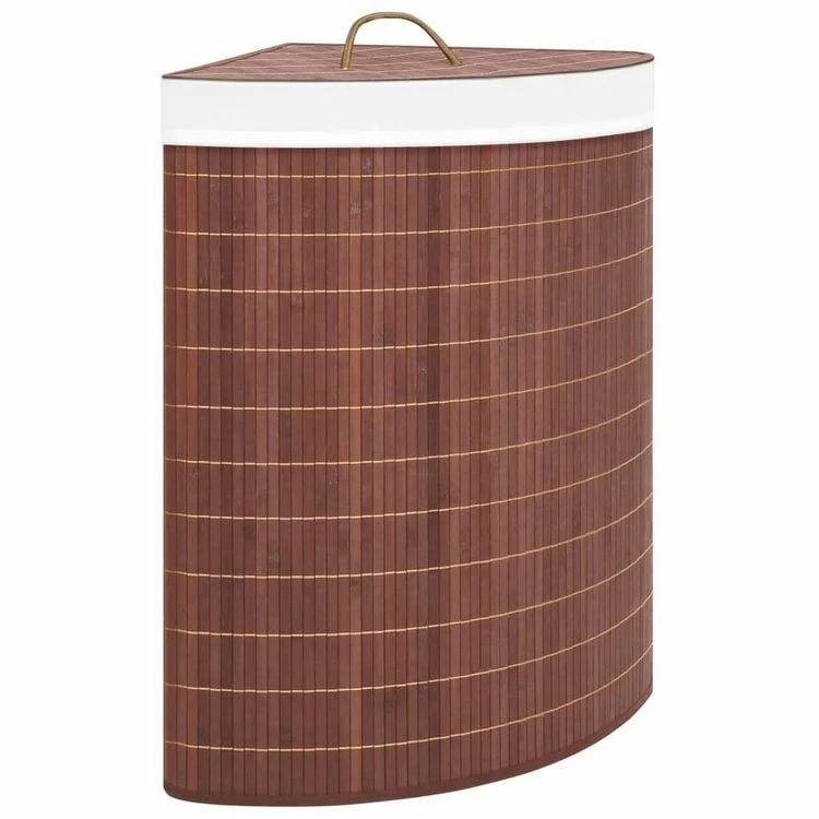 VIDAXL Panier A Linge D'angle Bambou Marron 60 L 1 VIDAXL Panier A Linge D'angle Bambou Marron 60 L