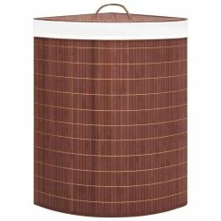 VIDAXL Panier A Linge D'angle Bambou Marron 60 L 8 VIDAXL Panier A Linge D'angle Bambou Marron 60 L -Paris Prix boutique B2CD 4040
