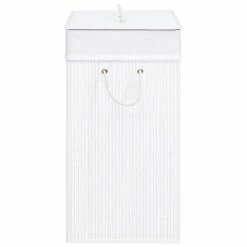 VIDAXL Panier A Linge Bambou Blanc 100 L -Paris Prix boutique B2CD 4050