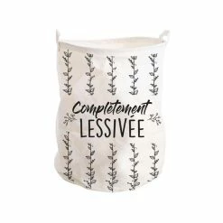 SUD TRADING Panier à Linge Complètement Lessivée - 40 X 50cm - Blanc