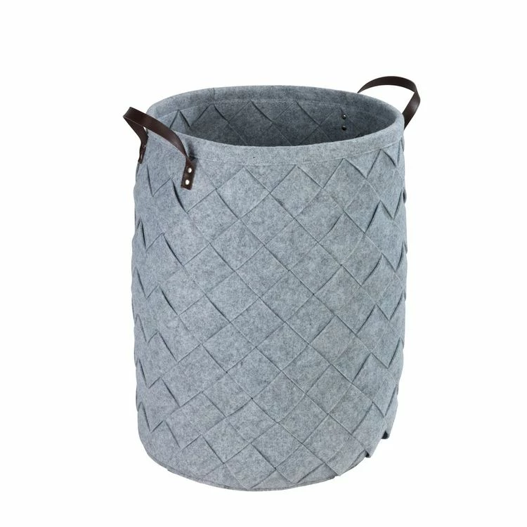 Wenko Panier à Linge Design Feutrine Tressée Trovo - Diam. 40 X H. 60 Cm - Gris Clair 1 Wenko Panier à Linge Design Feutrine Tressée Trovo - Diam. 40 X H. 60 Cm - Gris Clair