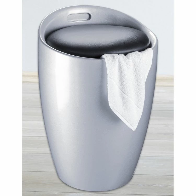 Wenko Tabouret 2 En 1 Candy - Argent 1 Wenko Tabouret 2 En 1 Candy - Argent