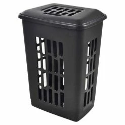 Paris Prix Coffre à Linge Plastique 60L Noir