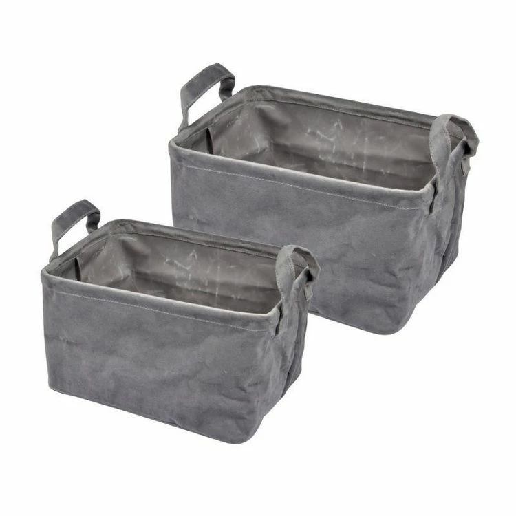 Paris Prix Lot De 2 Panières Rectangles Velvet 32cm Anthracite 1 Paris Prix Lot De 2 Panières Rectangles Velvet 32cm Anthracite