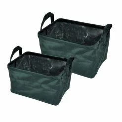 Paris Prix Lot De 2 Panières Rectangles Velvet 32cm Vert Foncé