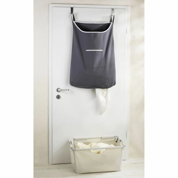Wenko Panier à Linge à Suspendre Sur Porte Canguro - L. 52 X H. 81 Cm - Gris 3 Wenko Panier à Linge à Suspendre Sur Porte Canguro - L. 52 X H. 81 Cm - Gris – Image 3