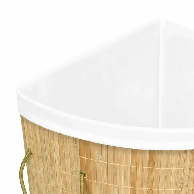 VIDAXL Panier A Linge D'angle Bambou 60 L 5 VIDAXL Panier A Linge D'angle Bambou 60 L – Image 5