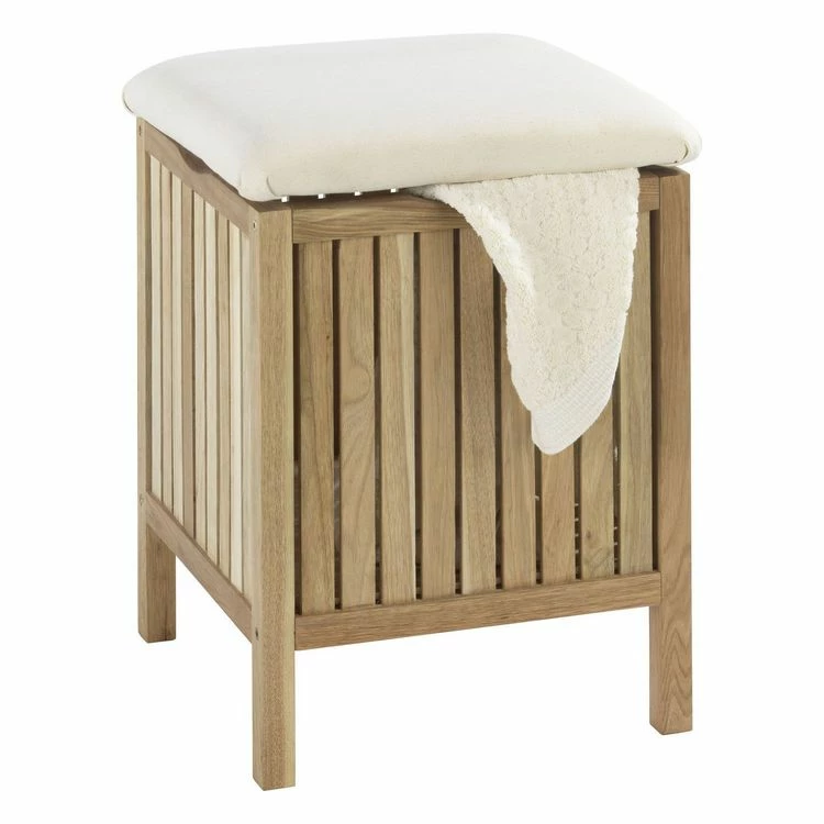 Wenko Tabouret Panier à Linge En Bois Norway - L. 39 X H. 52 Cm - Blanc 1 Wenko Tabouret Panier à Linge En Bois Norway - L. 39 X H. 52 Cm - Blanc