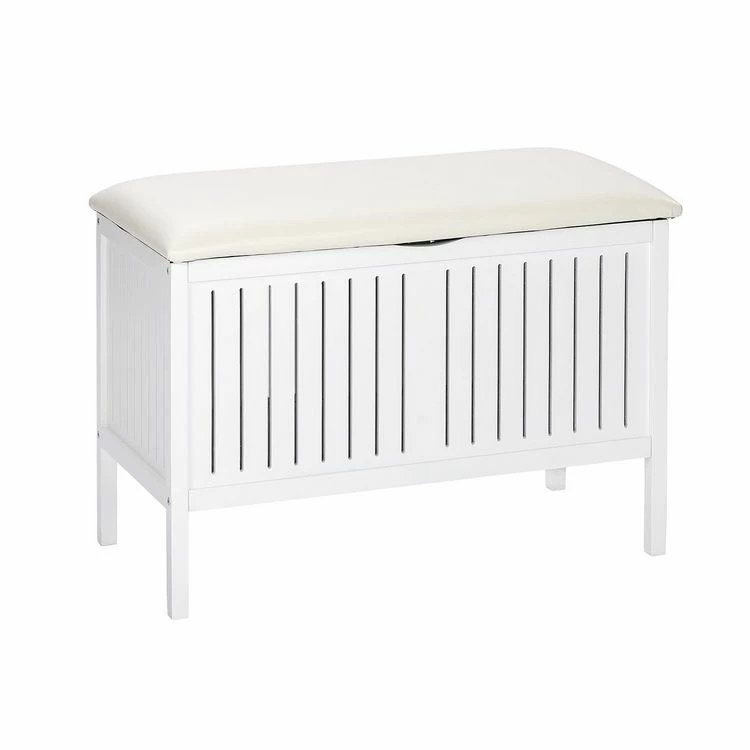Wenko Tabouret De Salle De Bain En Bois Avec Rangement Olso - L. 78 X H. 52 Cm - Blanc 1 Wenko Tabouret De Salle De Bain En Bois Avec Rangement Olso - L. 78 X H. 52 Cm - Blanc