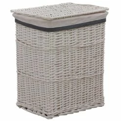 VIDAXL Panier A Linge Blanc Saule