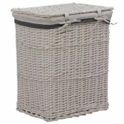 VIDAXL Panier A Linge Blanc Saule -Paris Prix boutique B2CD 4205