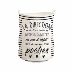 SUD TRADING Panier à Linge La Direction - 40 X 50cm - Blanc