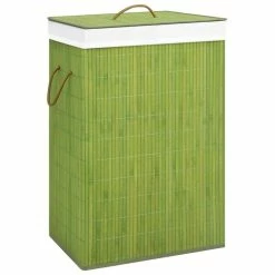 VIDAXL Panier A Linge Bambou Vert 72 L