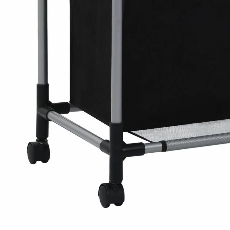 VIDAXL Trieuse A Linge Avec 3 Sacs Noir Acier 5 VIDAXL Trieuse A Linge Avec 3 Sacs Noir Acier – Image 5