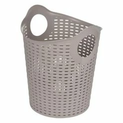 Paris Prix Panier à Linge Rond Tressé 33cm Taupe
