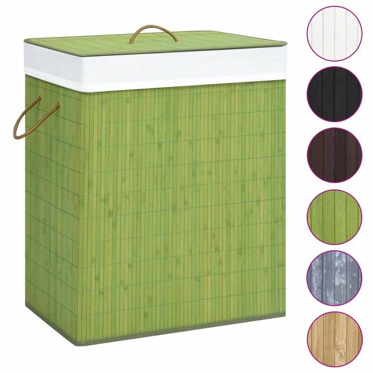 VIDAXL Panier A Linge Bambou Vert 83 L 2 VIDAXL Panier A Linge Bambou Vert 83 L – Image 2