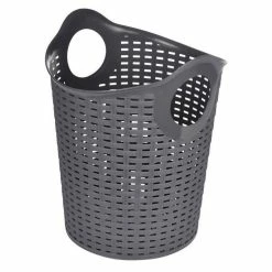 Paris Prix Panier à Linge Rond Tressé 33cm Gris
