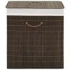 VIDAXL Panier A Linge Rectangulaire Bambou Marron Fonce