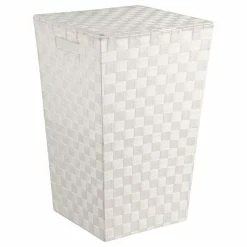 Instant D'O Panier à Linge - Polyester Tressé - Blanc