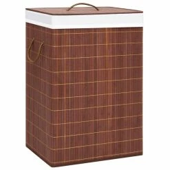 VIDAXL Panier A Linge Bambou Marron 72 L