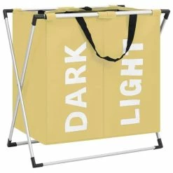 VIDAXL Trieuse A Linge A 2 Sections Creme