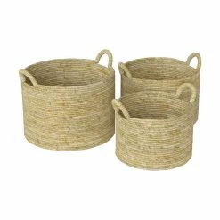 Rendez Vous Déco Paniers Iluh En Feuilles De Bananier (lot De 3) -Paris Prix boutique B2CD 4379