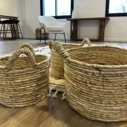 Rendez Vous Déco Paniers Iluh En Feuilles De Bananier (lot De 3) -Paris Prix boutique B2CD 4380