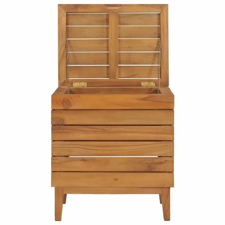 VIDAXL Panier A Linge 40x30x45 Cm Bois De Teck Massif 4 VIDAXL Panier A Linge 40x30x45 Cm Bois De Teck Massif – Image 4