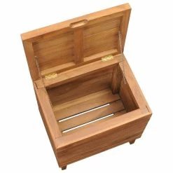 VIDAXL Panier A Linge 40x30x45 Cm Bois De Teck Massif 10 VIDAXL Panier A Linge 40x30x45 Cm Bois De Teck Massif -Paris Prix boutique B2CD 4386