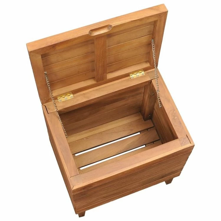 VIDAXL Panier A Linge 40x30x45 Cm Bois De Teck Massif 5 VIDAXL Panier A Linge 40x30x45 Cm Bois De Teck Massif – Image 5