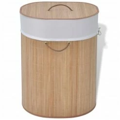 VIDAXL Panier A Linge Ovale Bambou Naturel