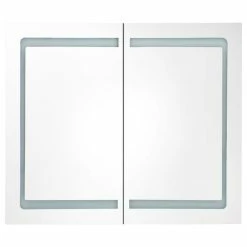 VIDAXL Armoire De Salle De Bain A Miroir LED Blanc Et Chene 80x12x68cm 9 VIDAXL Armoire De Salle De Bain A Miroir LED Blanc Et Chene 80x12x68cm -Paris Prix boutique B2CD 441
