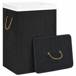 VIDAXL Panier A Linge Bambou Noir -Paris Prix boutique B2CD 4417
