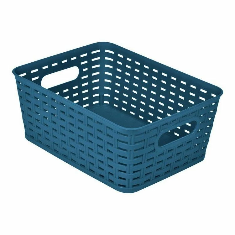 Paris Prix Panière à Linge Effet Tressé 5L Bleu Paon 1 Paris Prix Panière à Linge Effet Tressé 5L Bleu Paon