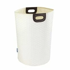 Wenko Panier à Linge Design Scandinave Wabo - Diam. 40 X H. 60 Cm - Beige