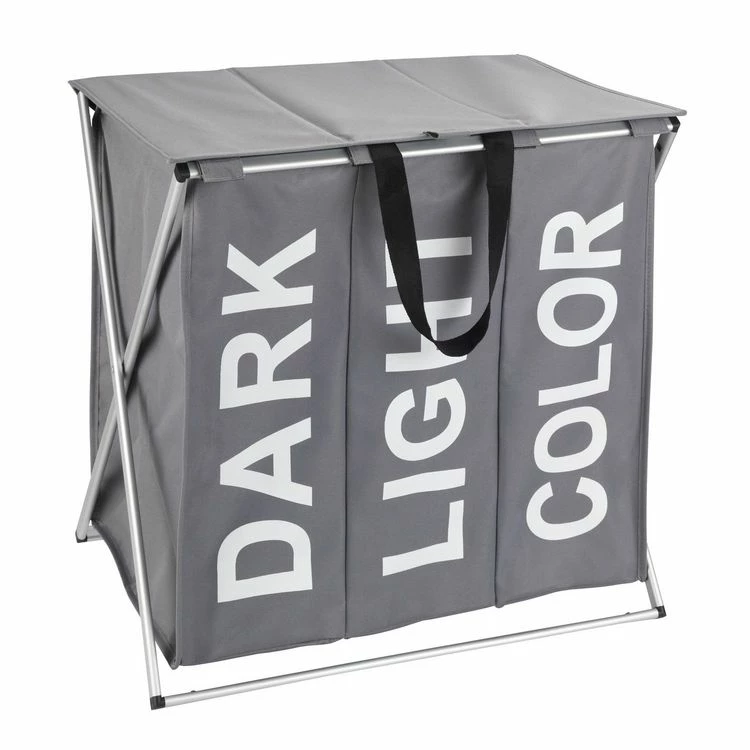 Wenko Panier à Linge 3 Compartiments Trio - L. 57 X H. 57 Cm - Gris 1 Wenko Panier à Linge 3 Compartiments Trio - L. 57 X H. 57 Cm - Gris