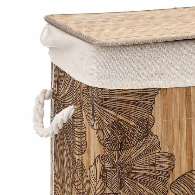 ATMOSPHERA Panier à Linge Bambou Blackflora 2 ATMOSPHERA Panier à Linge Bambou Blackflora – Image 2