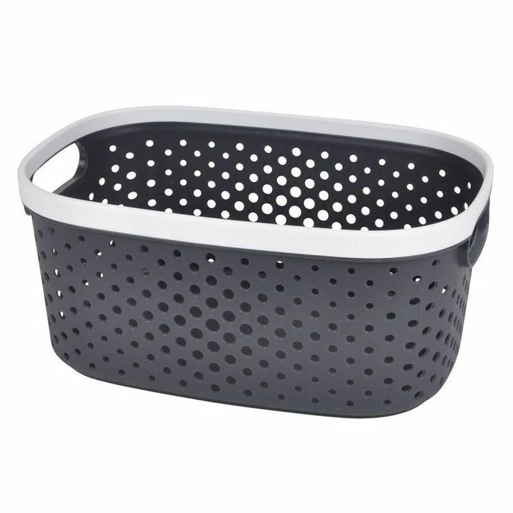 Paris Prix Panière à Linge Ajourée 15L Anthracite 1 Paris Prix Panière à Linge Ajourée 15L Anthracite