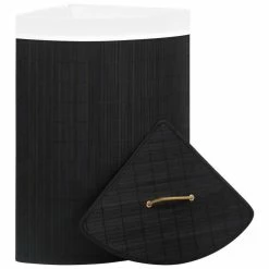 VIDAXL Panier A Linge D'angle Bambou Noir 60 L 8 VIDAXL Panier A Linge D'angle Bambou Noir 60 L -Paris Prix boutique B2CD 4468